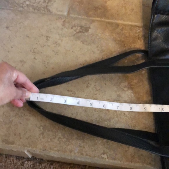 Avon, black, leather and suede tote bag. - Picture 10 of 10